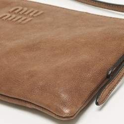 Pre Owned Miu Miu Brown Leather Aviator Shoulder Bag