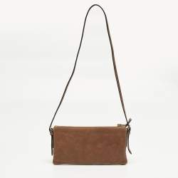Pre Owned Miu Miu Brown Leather Aviator Shoulder Bag
