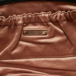 Pre Owned Miu Miu Black Matelassé Leather Crystals Chain Shoulder Bag