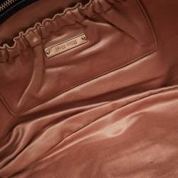Pre Owned Miu Miu Black Matelassé Leather Crystals Chain Shoulder Bag