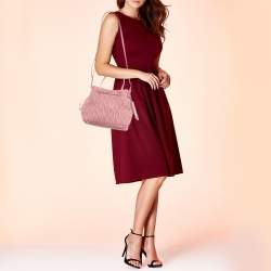 Pre Owned Miu Miu Rose Pink Matelassé Leather Bucket Bag