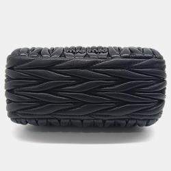 Pre Owned Miu Miu Black Leather Matrasse Miu Belle Mini Bag