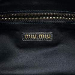 Pre Owned Miumiu Multi-Pocket Handbag Black Leather