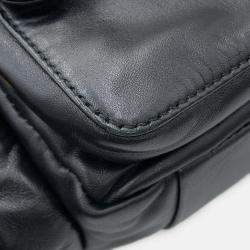 Pre Owned Miumiu Multi-Pocket Handbag Black Leather