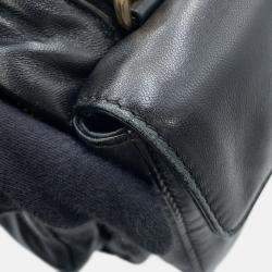 Pre Owned Miumiu Multi-Pocket Handbag Black Leather