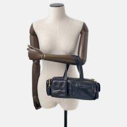 Pre Owned Miumiu Multi-Pocket Handbag Black Leather