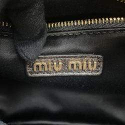 Pre Owned Miu Miu Miu Arcadi Matelasse Distressed Medium Leather Handbag