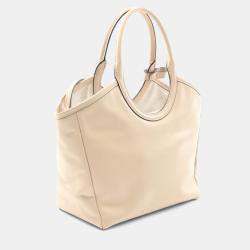 Pre Owned Miu Miu Miu Ivy Handbag  Leather  Beige