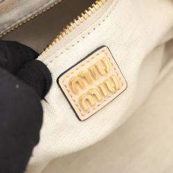 Pre Owned Miu Miu Miu Ivy Handbag  Leather  Beige