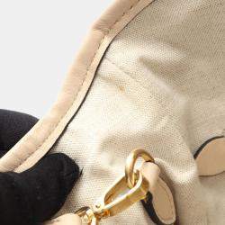 Pre Owned Miu Miu Miu Ivy Handbag  Leather  Beige