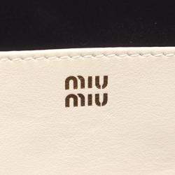 Pre Owned Miu Miu Miu Softy Padded Accardi Mini Bag  Leather Handbag  White