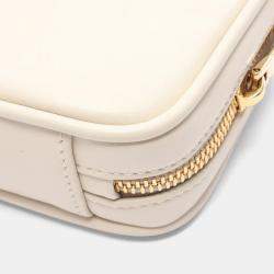 Pre Owned Miu Miu Miu Softy Padded Accardi Mini Bag  Leather Handbag  White