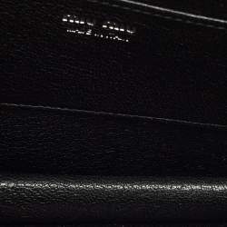 مملوكة مسبقًا حقيبة ميوميو جلد أسود مزخرف لؤلؤ وكريستال