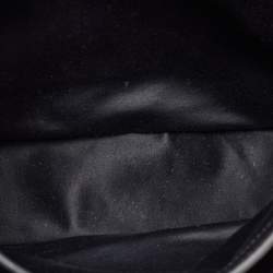 Pre Owned Miu Miu Black/Beige Leather Push Lock Flap Top Handle Bag