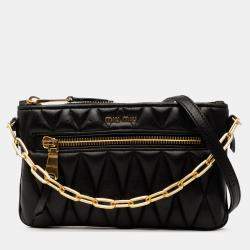 Pre Owned Miu Miu Matelasse Leather Satchel