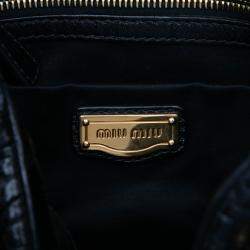 Pre Owned Miu Miu Black Matelasse Lux Lambskin Bauletto Aperto Satchel