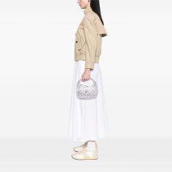 Pre Owned Miu Miu Silver Mini Matelasse Metallic Nappa Wander Bag