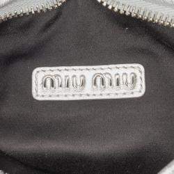 Pre Owned Miu Miu Silver Mini Matelasse Metallic Nappa Wander Bag