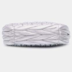 Pre Owned Miu Miu Silver Mini Matelasse Metallic Nappa Wander Bag