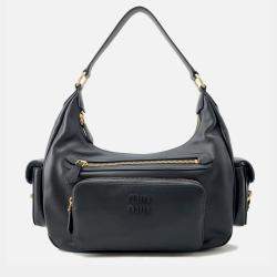 Pre Owned Miumiu Pocket Bag Black Nappa Leather