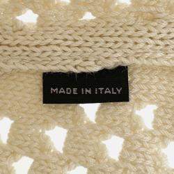 Pre Owned Miumiu Ivy Logo Tote White/Black Cotton100%