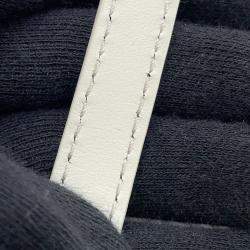 Pre Owned Miumiu Ivy Logo Tote White/Black Cotton100%