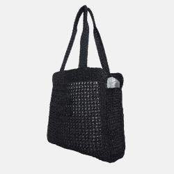 Pre Owned Miu Miu Crochet Raffia Tote Bag