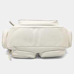 Pre Owned Miu Miu White Leather Napa Pocket Bag
