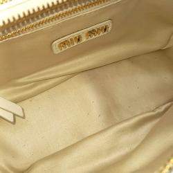 Pre Owned Miu Miu White Leather Napa Pocket Bag