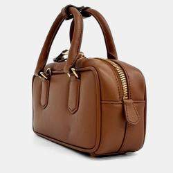 Pre Owned Miu Miu Brown Leather Arcadi tote and crossbody bag