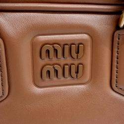 Pre Owned Miu Miu Brown Leather Arcadi tote and crossbody bag