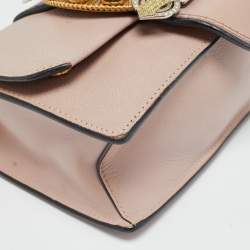 Pre Owned Miu Miu Pink Madras Leather Crystals Embellished Flap Shoulder Bag