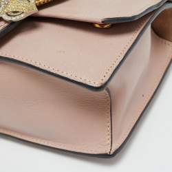 Pre Owned Miu Miu Pink Madras Leather Crystals Embellished Flap Shoulder Bag