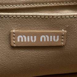 Pre Owned Miumiu Canvas2Wayhandbag Beige Cotton