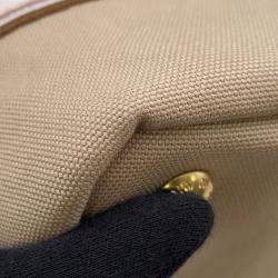 Pre Owned Miumiu Canvas2Wayhandbag Beige Cotton