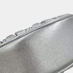 Pre Owned Miumiu Matelasse Round Shoulder Bag Silver Leather