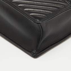 مملوكة مسبقًا Miu Miu Matelassé Push Lock Black Leather Tote