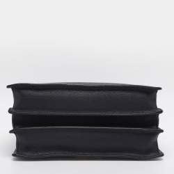 Pre Owned Miu Miu Push Lock Navy Blue Leather Satchel