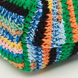 مملوكة مسبقًا Miu Miu Multicolor Crochet Fabric Pouch