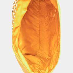 Pre Owned Miu Miu Dark Yellow Soft Leather Chain Link Shoulder Bag