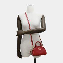 Pre Owned Miu Miu Miu Handbag Mini Boston Leather