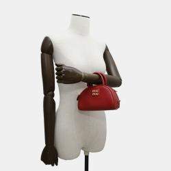 Pre Owned Miu Miu Miu Handbag Mini Boston Leather