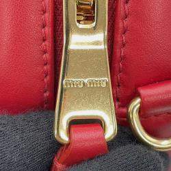 Pre Owned Miu Miu Miu Handbag Mini Boston Leather