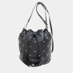 مملوكة مسبقًا Miu Miu Miu Studded Shoulder Bag Leather