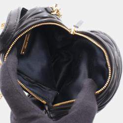 Pre Owned  Miu Miu Matelasse Mini Shoulder Bag Leather Black
