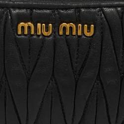 Pre Owned محفظة ميوميو جلد ماتيلاس أسود بسحاب