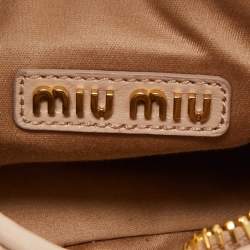 مملوكة مسبقًا Miu Miu Wander Mini Beige Matelassé Leather Hobo