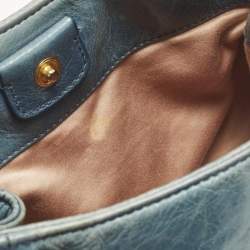 مملوكة مسبقًا Miu Miu Blue Vitelllo Lux Leather Satchel