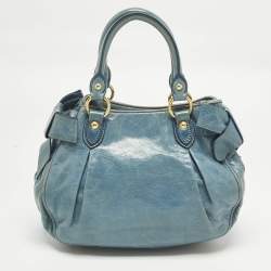 مملوكة مسبقًا Miu Miu Blue Vitelllo Lux Leather Satchel