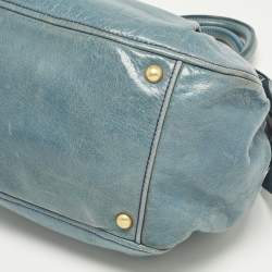 مملوكة مسبقًا Miu Miu Blue Vitelllo Lux Leather Satchel